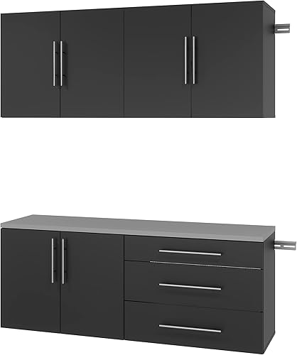 Prepac HangUps Juego de gabinetes de almacenamiento de trabajo, 4 piezas, 60 pulgadas de ancho x 72 pulgadas de alto x 16 pulgadas de profundidad,