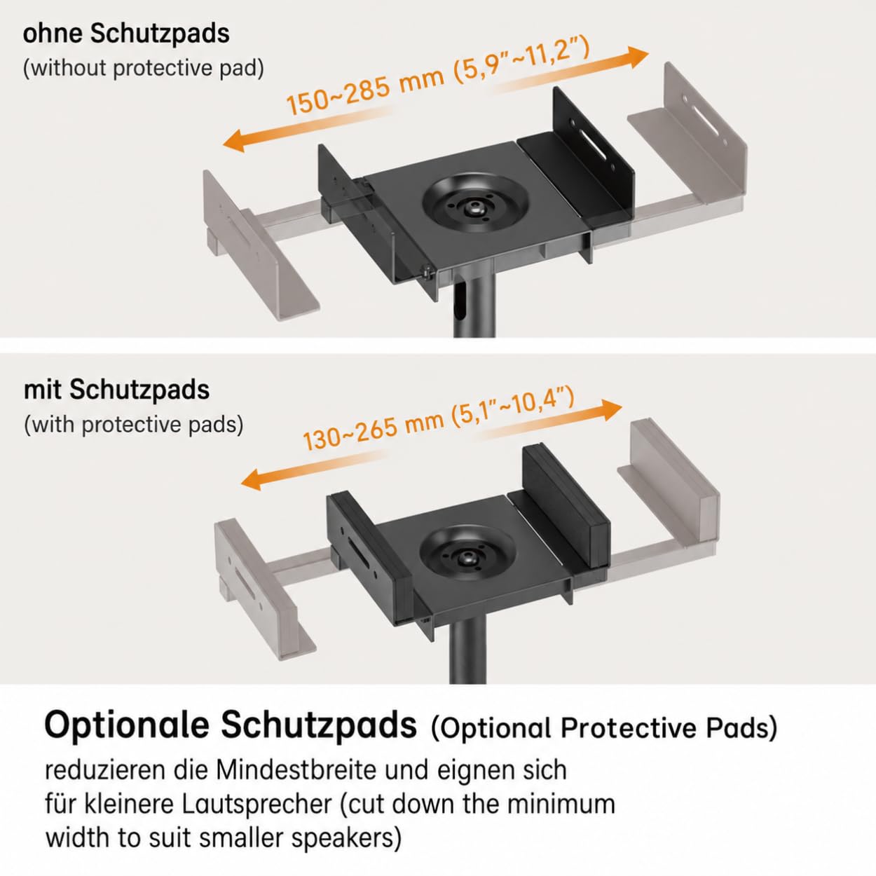 ARLI Lautsprecherständer 2er Set höhenverstellbar Boxenständer 85-112 cm drehbar neigbar schwenkbar Kabelmanagement Lautsprecher Ständer für Regallautsprecher Heimkino bis 5 kg Schwarz Paar