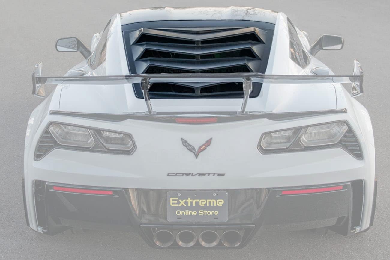 Replacement for 2014-2019 Chevrolet Corvette Coupe Models | Performance Track Style ABS Plastic Matte Black Rear Window Louver Sun Shade Cover