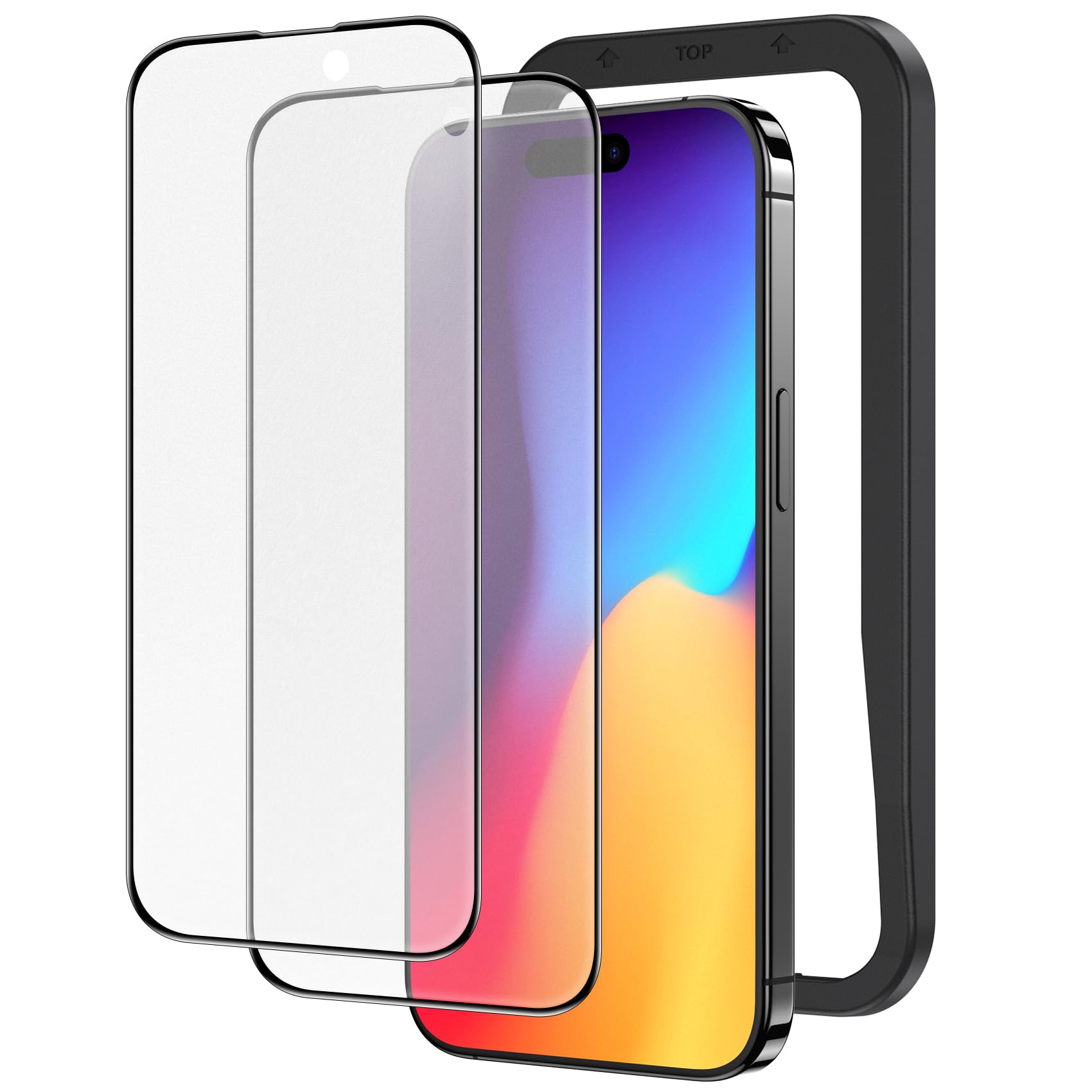 Amazon | NIMASO アンチグレア iPhone15用 全面保護 ガラスフィルム  