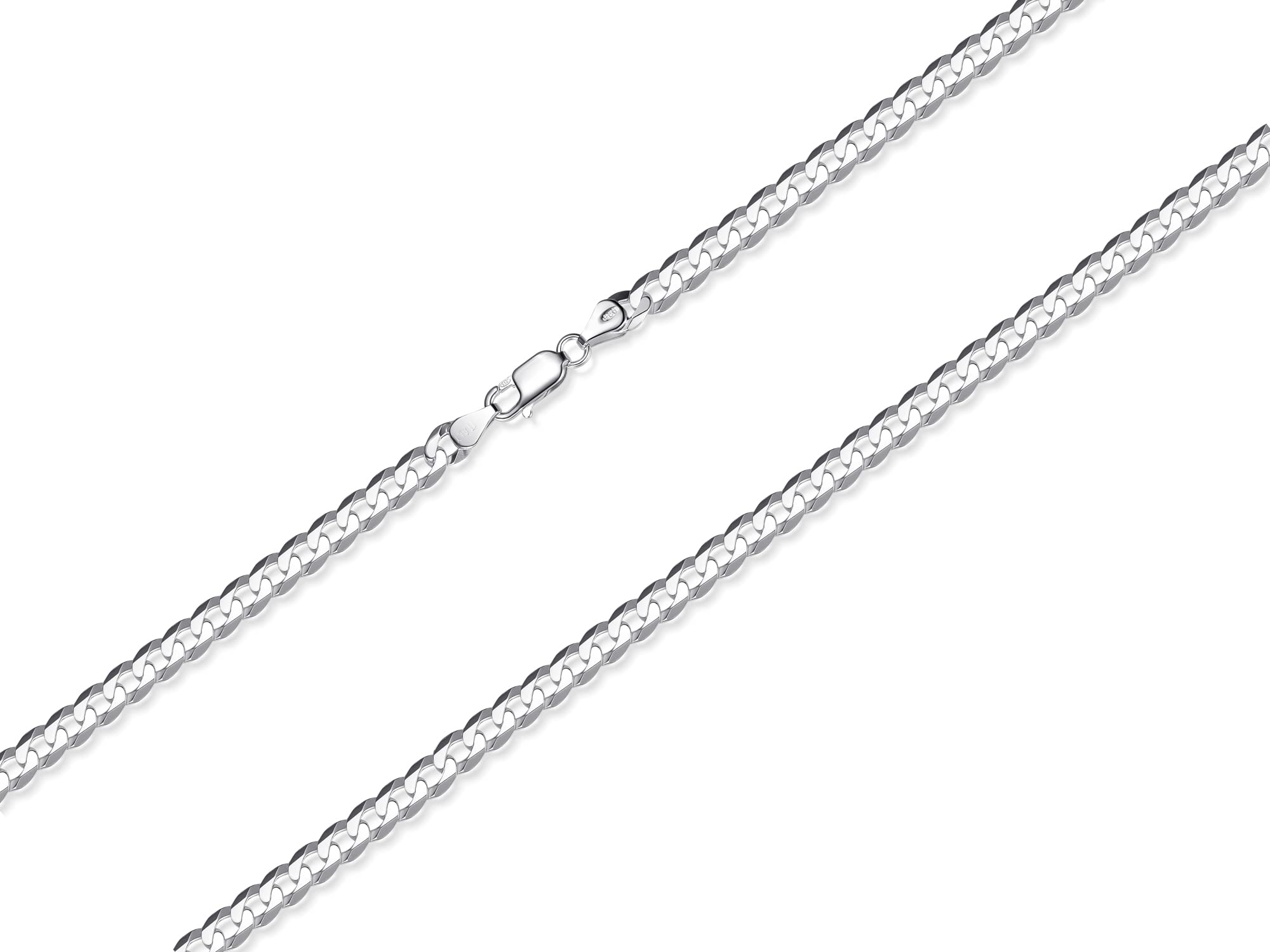 Silberketten-Store łańcuszek o splocie pancerka, srebro próby 925, męski 6 mm, wysoki połysk, grubość 1,6 mm, łańcuszek męski z zapięciem na karabińczyk, Srebro szterlingowe