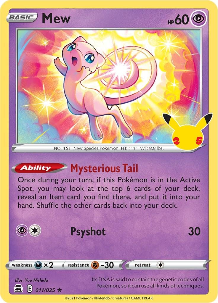 Pokémon Mew 011/025 Celebration Holo Card English : Amazon.sg: Toys