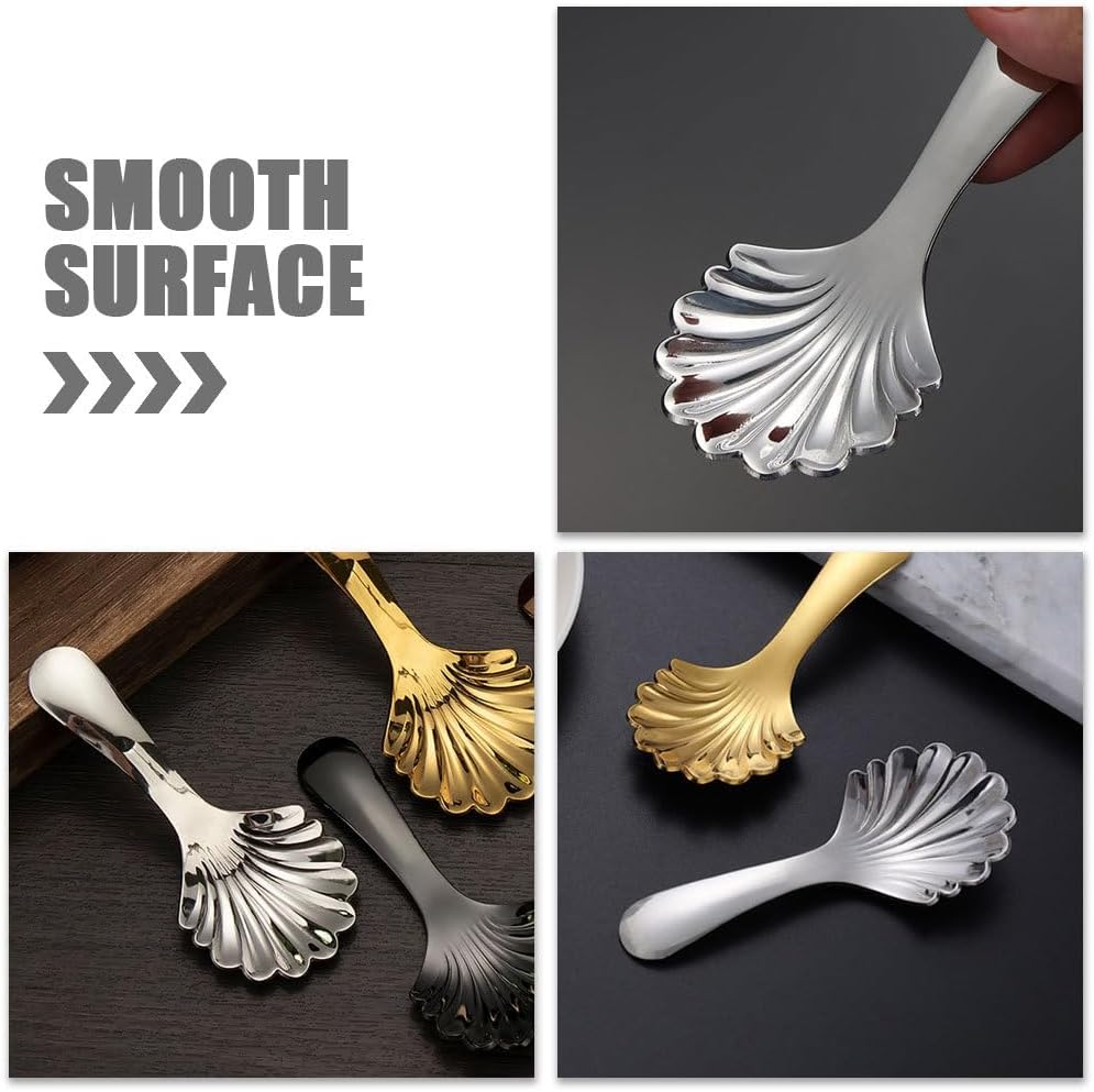 MAGICLULU Stainless Steel Teaspoons 2-pack Short Handle Tea Spoons for Coffee Stirring Dessert Serving Smooth Edges 4.01 X 1.77 X 0.39 in