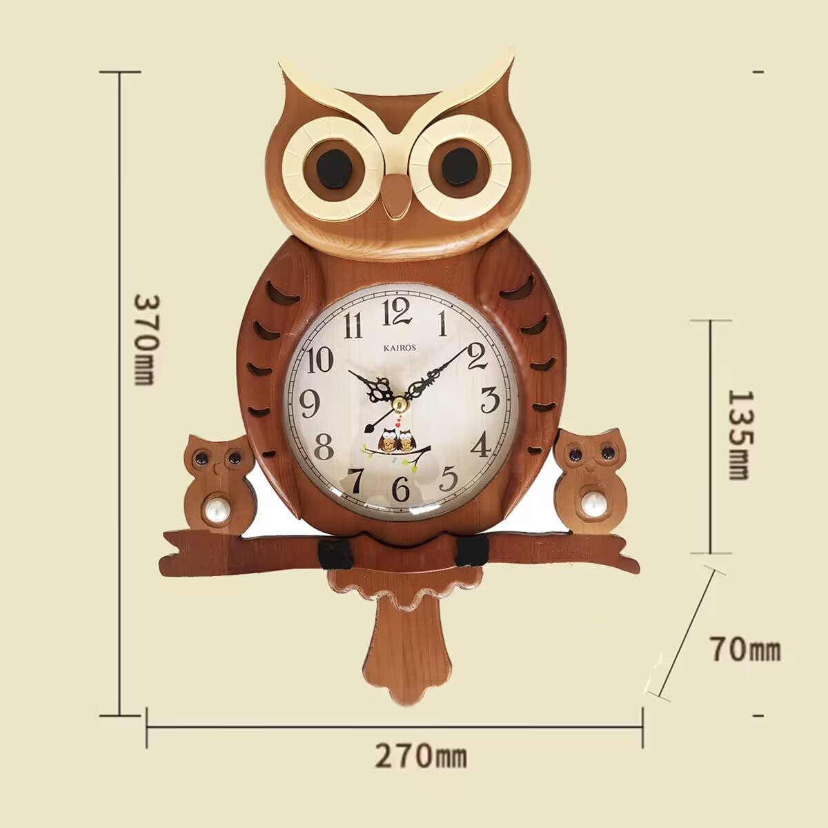 Pendel-Wanduhr aus Holz, nicht tickend, geräuschlos, batteriebetrieben, Pendel für Heimdekoration