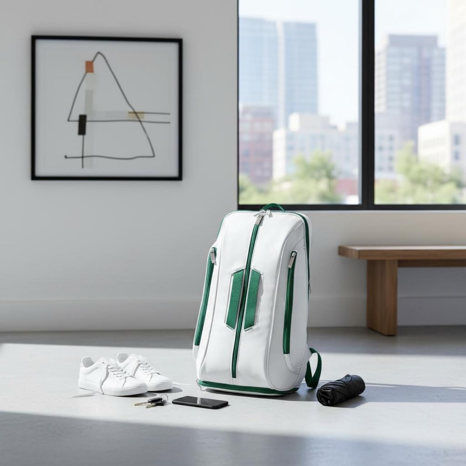 Gralara Badminton-Rucksack gepolsterte Rückengurte Badmintontasche Polyester Schlägerbag