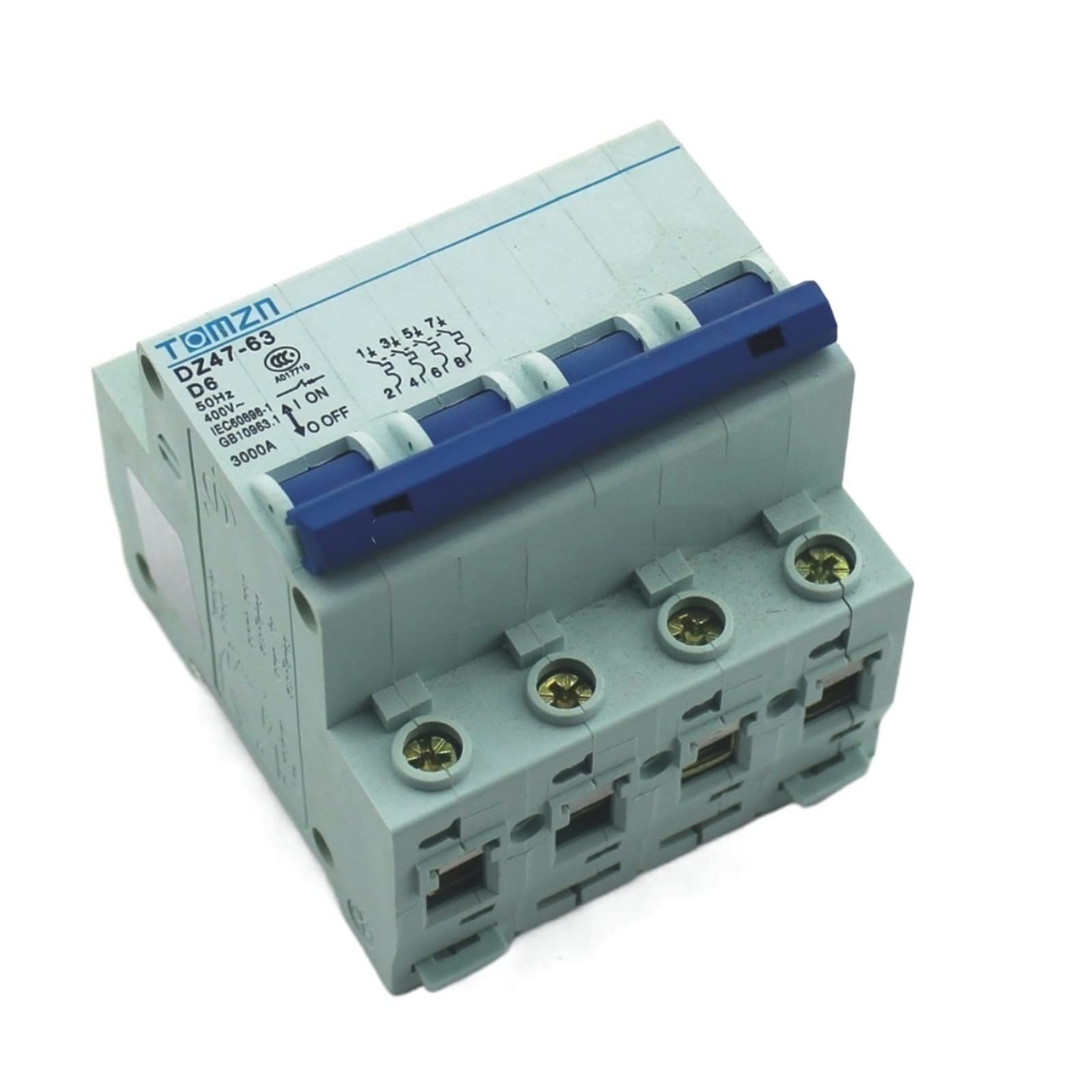LHNBGTUIW 4P 6A 240V/415V Circuit Breaker MCB C Type 4 Poles