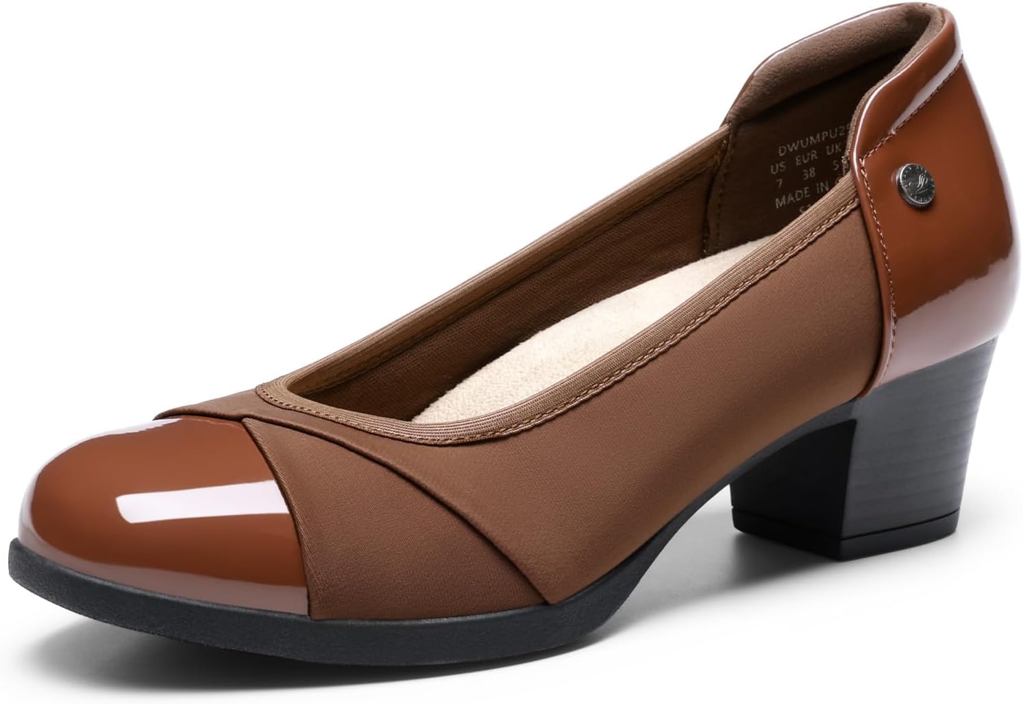 DREAM PAIRS Women's Pumps Low Chunky Block Closed Toe Shoes Work Comfortable Heels Round Toe Dress