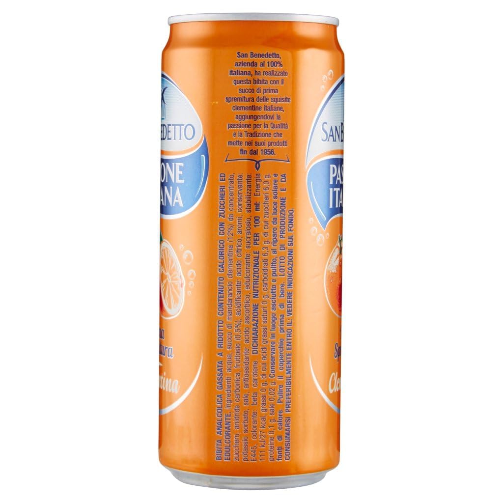 San Benedetto Orange Passione Italiana Aranciata Dose 72 x 330ml Orange mit 100% italienischem Orangensaft + Beni Culinari Kostenloser Schlüsselanhänger