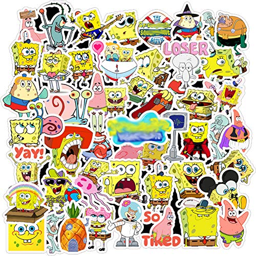 Sponge Stickers for Water Bottles,Waterproof Cartoon Vinyl Stickers for Water Bottle and Laptop DIY Decorative Gift(50pcs)