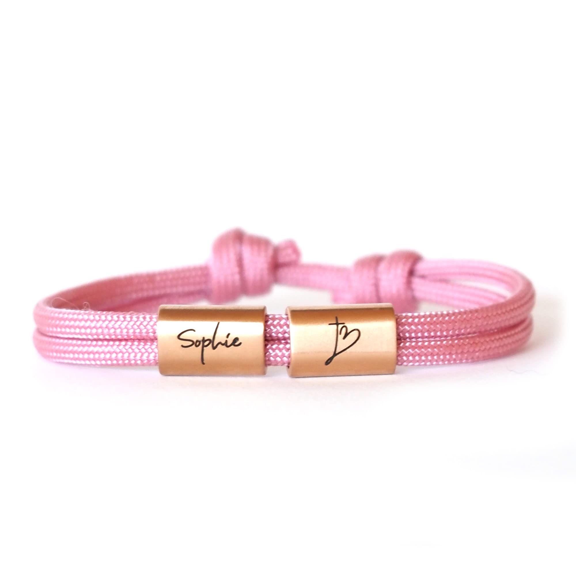 Personalisiertes Kinderarmband mit Namensgravur für Jungen & Mädchen – Kommunionsgeschenk mit Gravur aus Edelstahl & Nylon – Armband mit Kreuz Herz Symbol zur Firmung, Konfirmation, Taufe