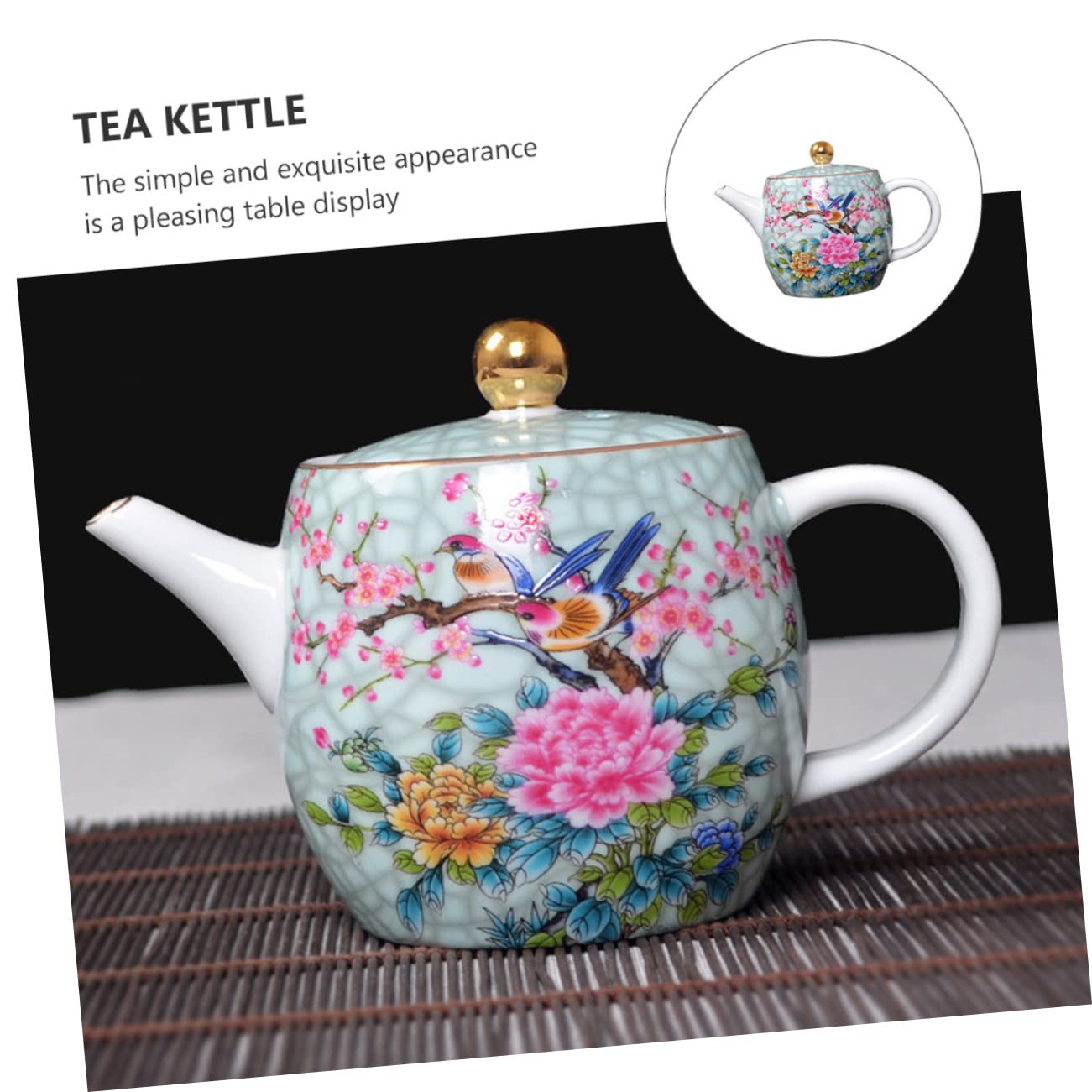 FUNOMOCYA 1Pc ceramic teapot japanese tea pots turkish ceramic tea kettle porcelain flower teapot large decorative teapot japanese teapot ceramics Home Teapot Tea Accessory small set