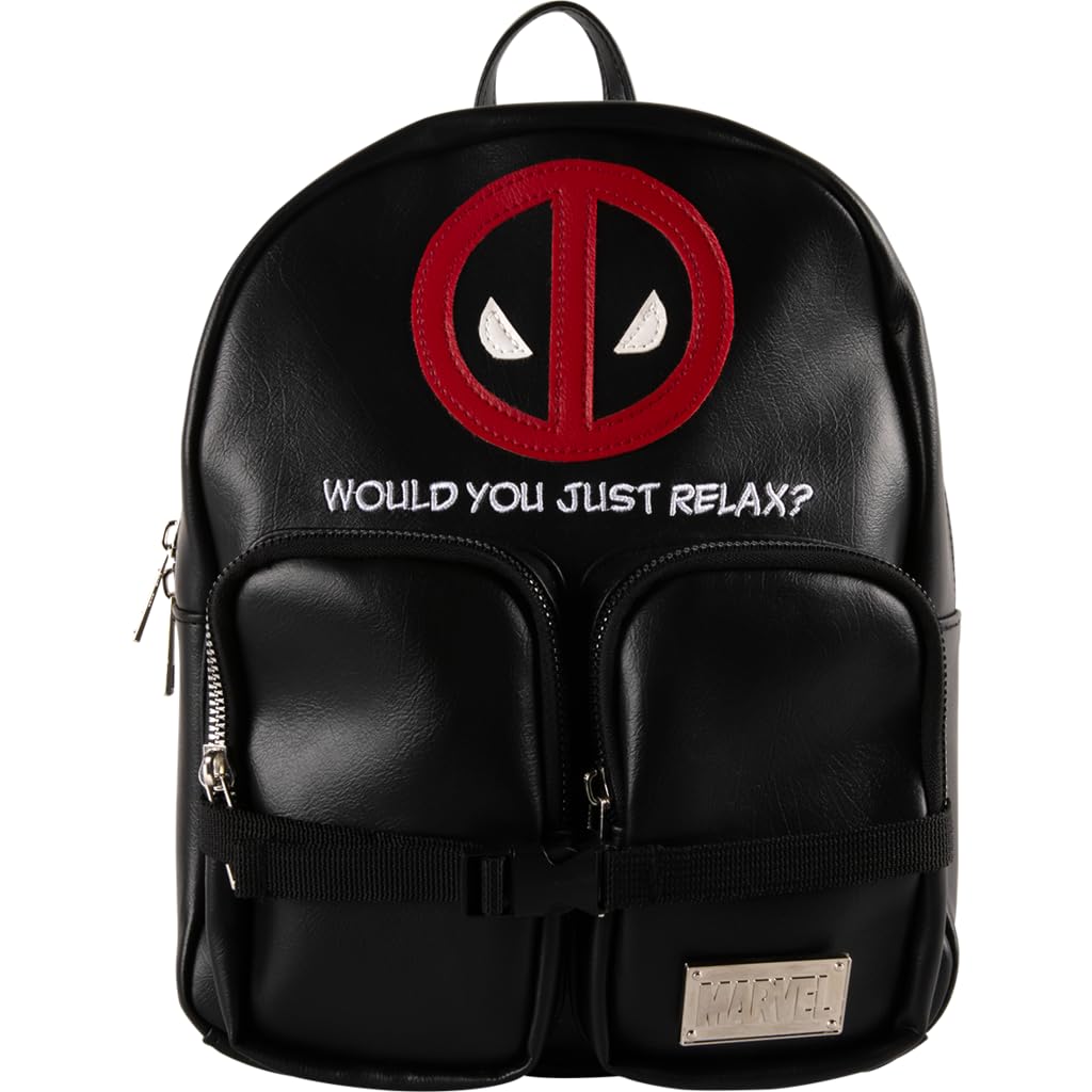 Cerda Marvel Deadpool Backpack - Faux Leather - Black, Black, One Size, Casual, Black, Taille unique, Casual