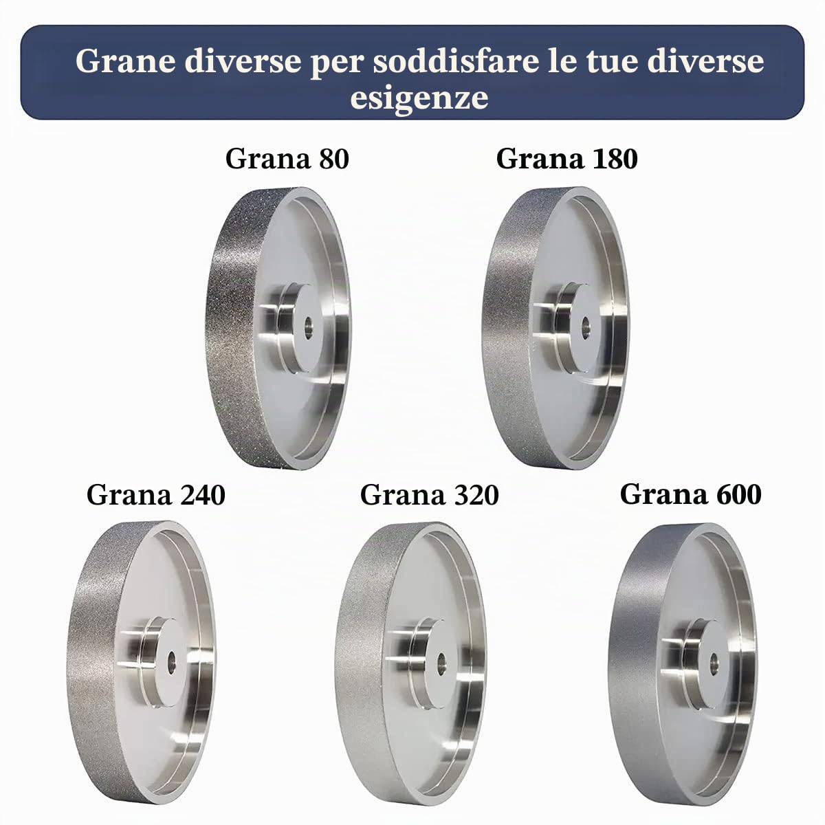Mola CBN, diametro 6 pollici x larghezza 1,5 cm, con pergolato da 1,2 cm, mola diamantata per affilare HSS, grana 80
