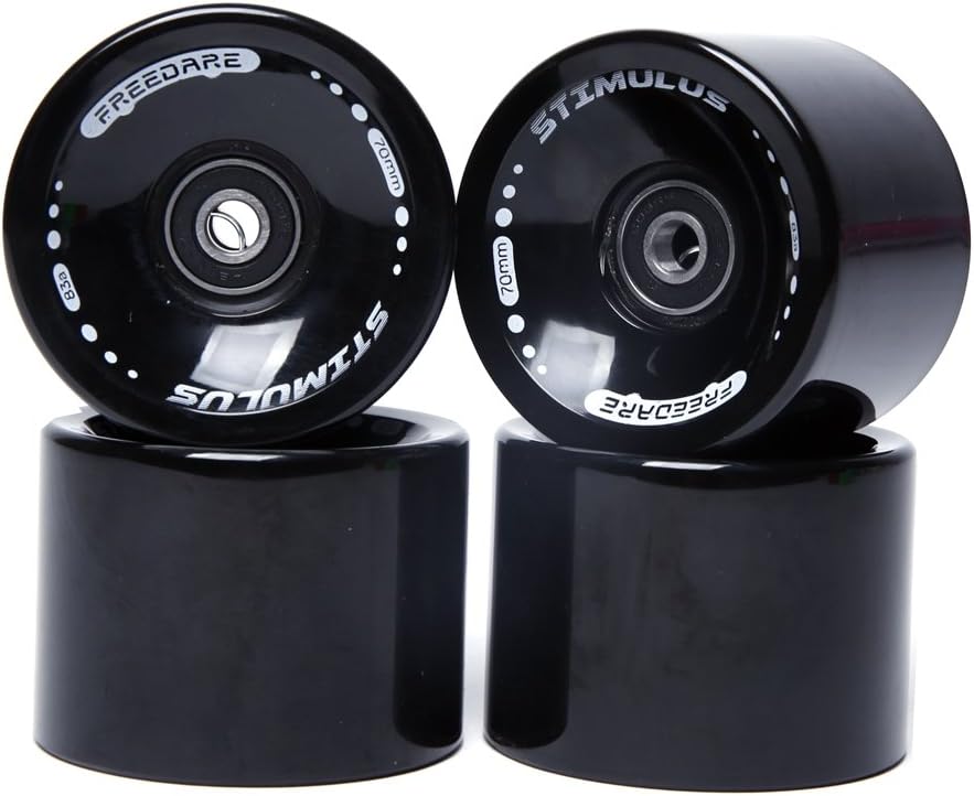 FREEDARE70mm Longboard Wheels with ABEC-7 Bearings and Spacers(Set of 4)