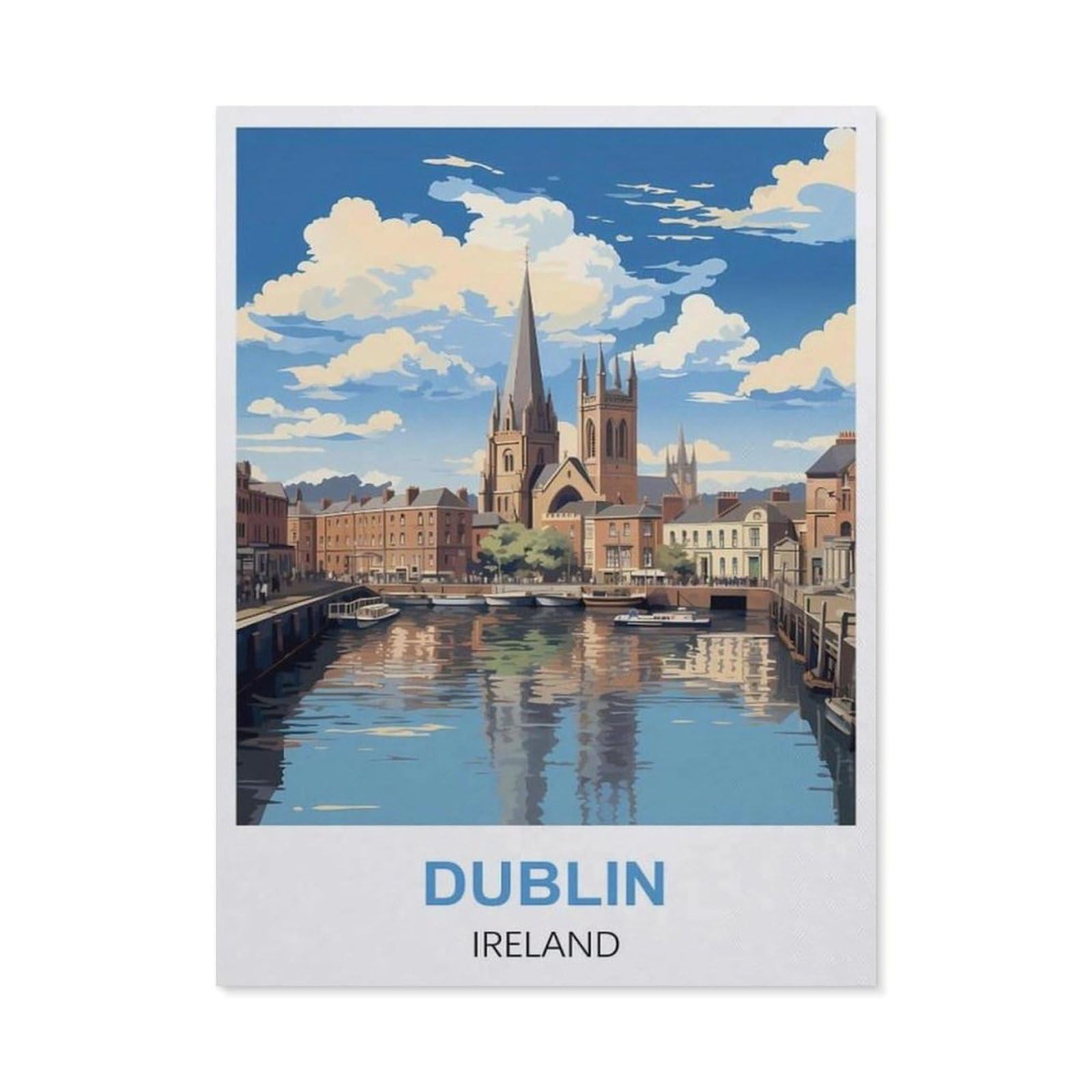 Vintage Wall Decor Metal Poster Plaque，Dublin Ireland(30x40cm）