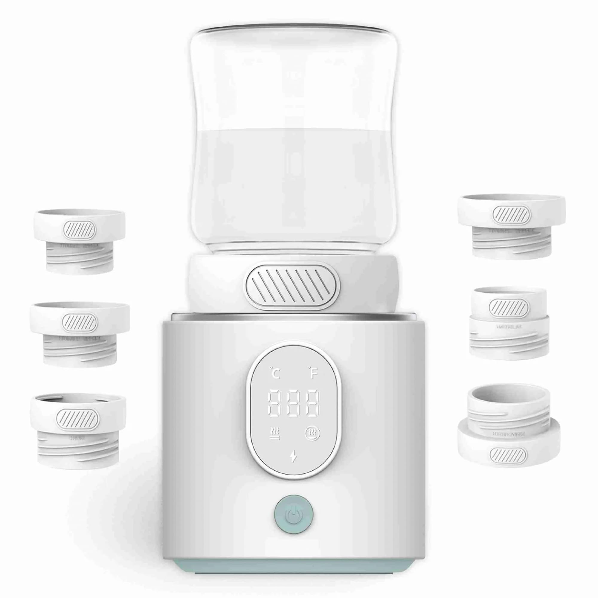 Numsy NutriWarm - Calentador de biberones portátil inalámbrico para bebé, USB-C recargable, calentamiento rápido de 3 a 4 minutos, adaptador universal, libre de BPA y a prueba de fugas, apto para