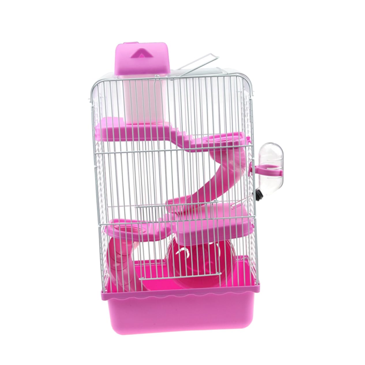 TOYANDONA Hamsterkäfig aus Robustem Kunststoff Mehrstufig mit Rutsche Haustierkäfig mit Laufrad und Wassernapf Chinchillakäfig als Spielhaus