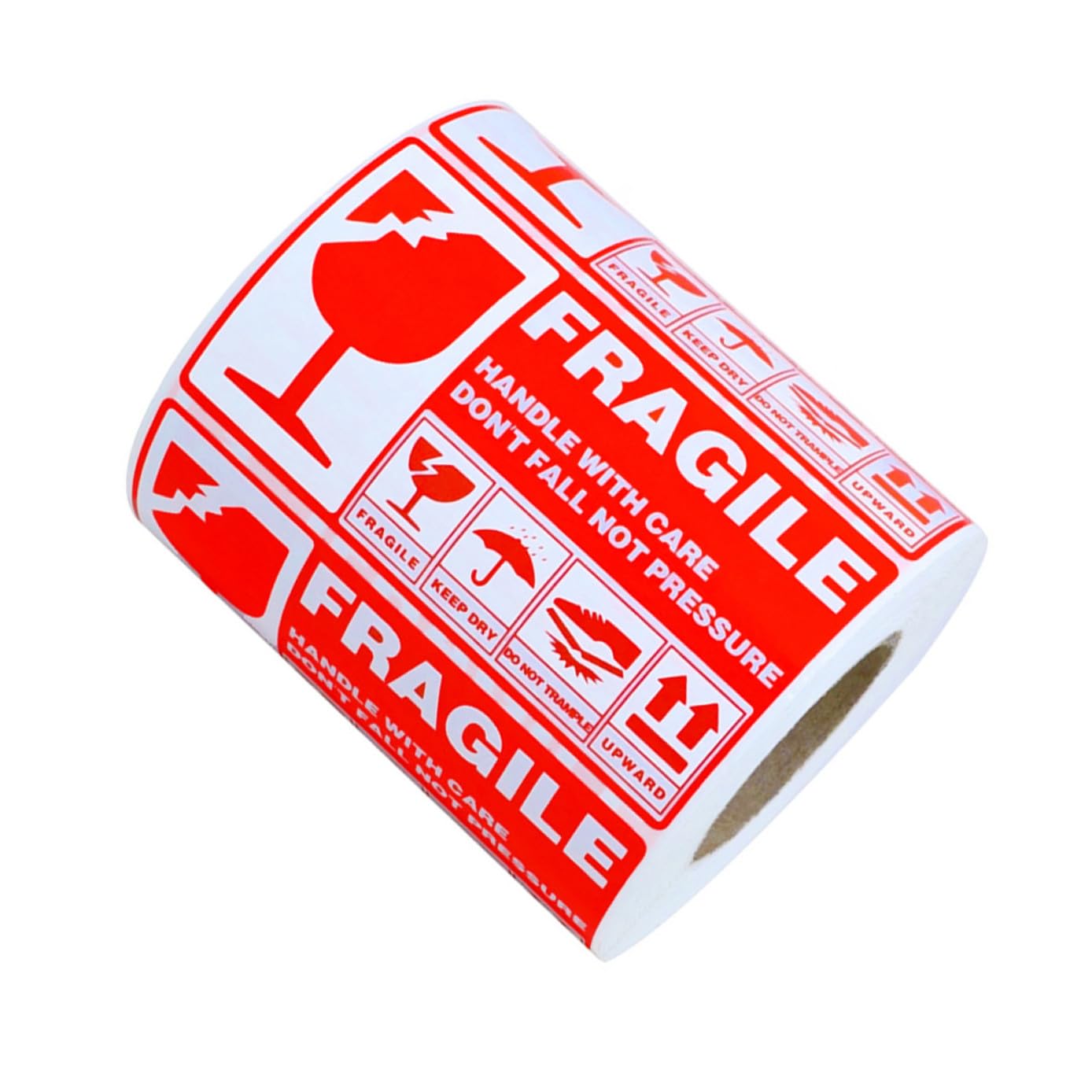 Etiqueta de Advertencia Frágil Roja de Papel, 300 Unidades