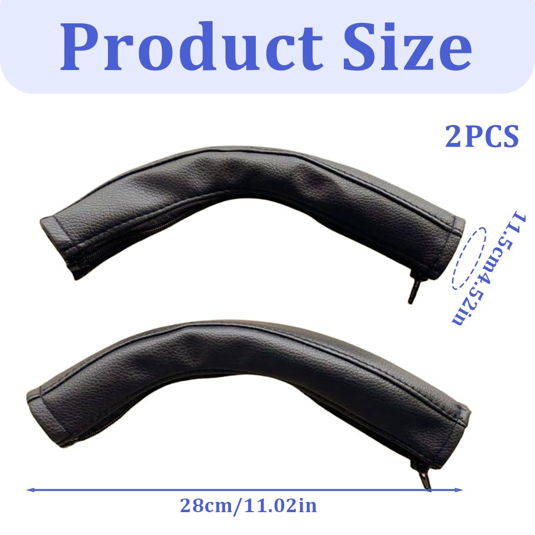 GXGM 2 Pezzi Copri Maniglie per Carrozzina in Pelle di Pu Nero, Accessori per Passeggino per Babyzen Yoyo Yoya, Coperchio di Protezione della Maniglia per il Bracciolo del Passeggino