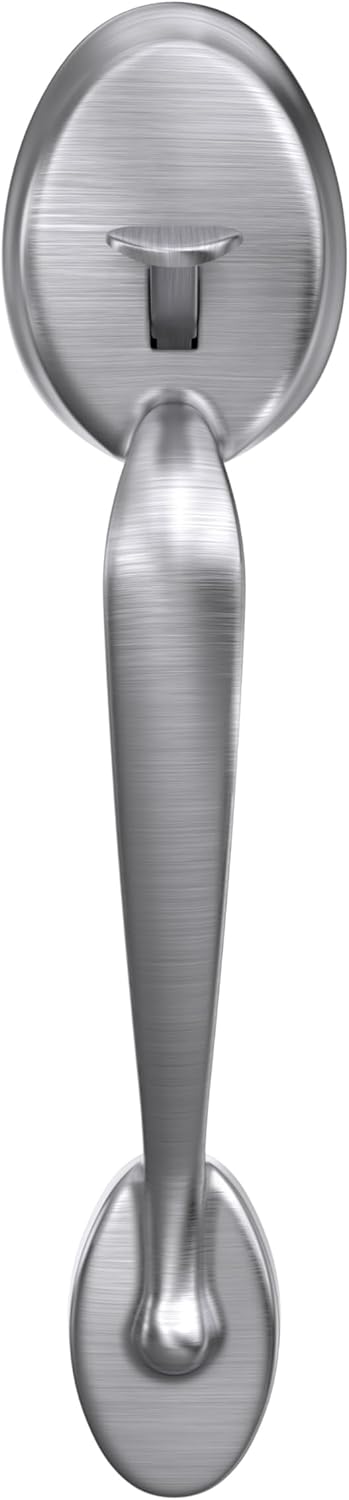 SCHLAGE Scht9|#Schlage FE285 PLY 626 ORB Plymouth Trim Lower Half Front Entry Handleset with Orbit Knob, Satin Chrome