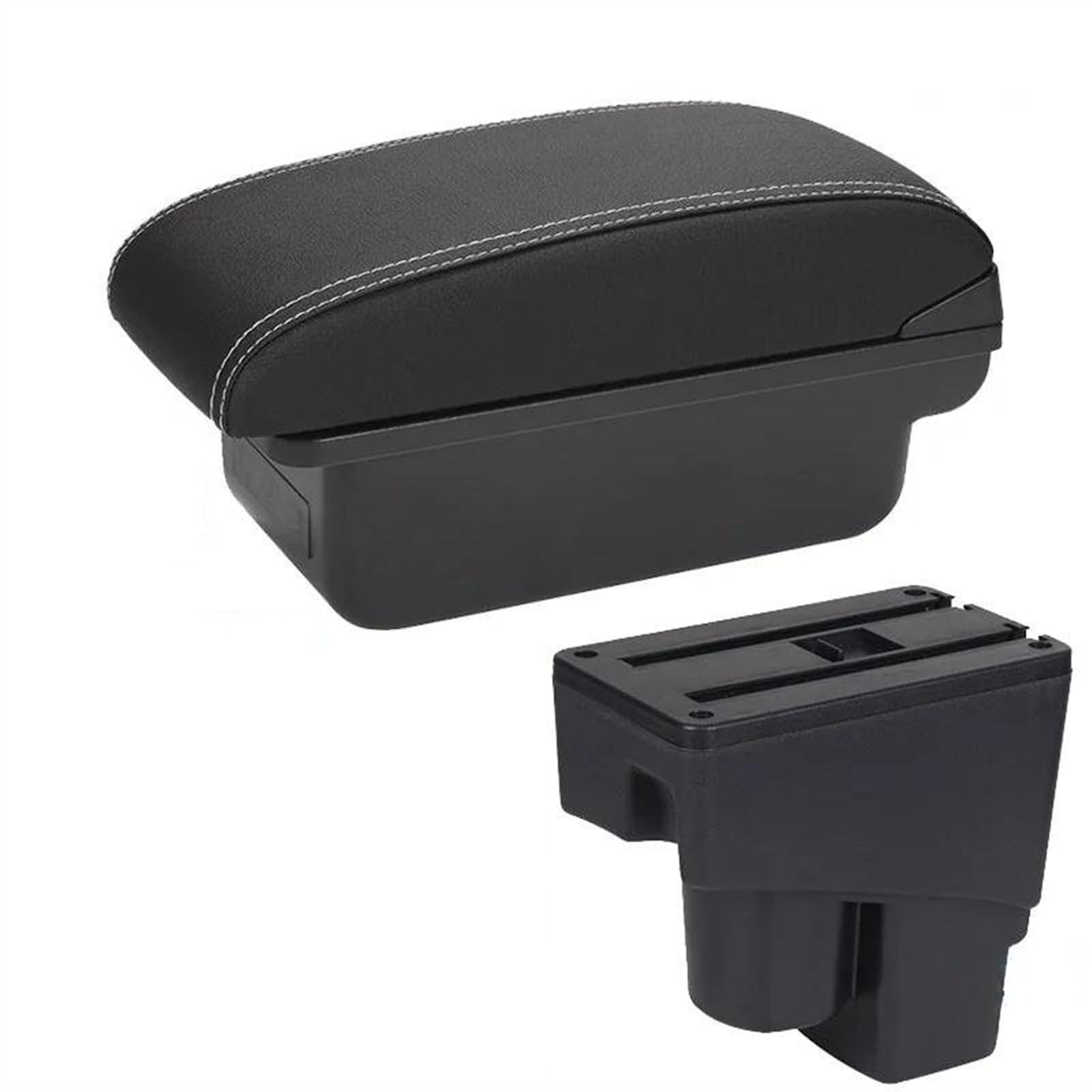 NMJLQW Storage Rack Car Center Console Storage Box Car Interior Parts Modification Accessories For Fit For Jazz 1 2003-2007(C3 Black white NOUSB)