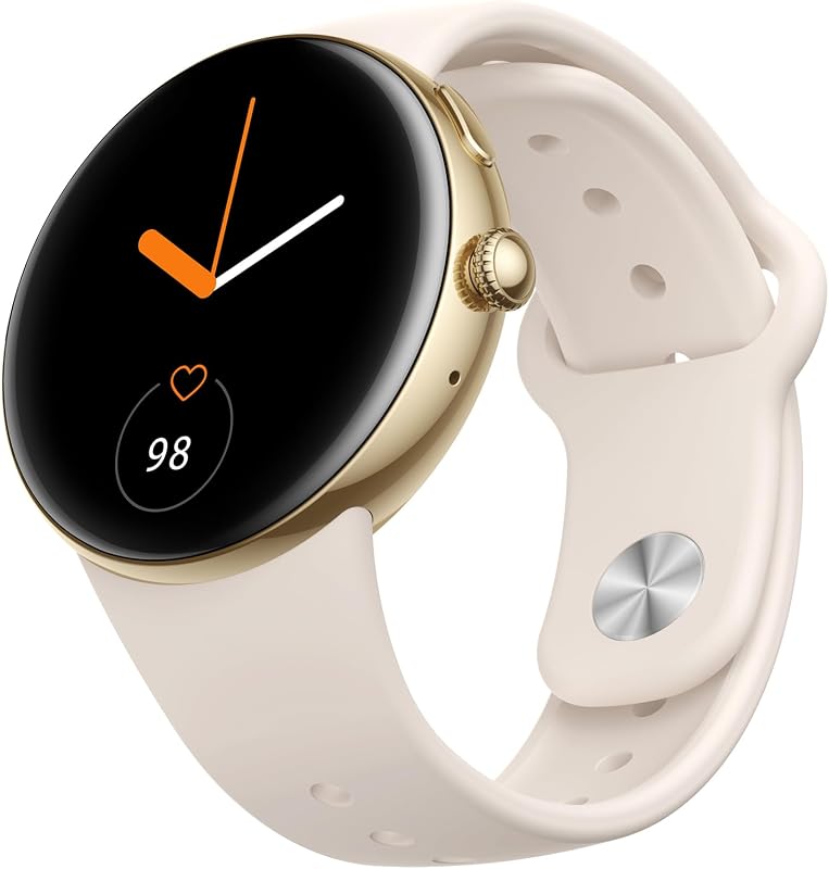 Parsonver AMOLED Smart Watch for Women, Answer/Make Call Fitness Tracker | Always-On Display, 2 Quick-Release Bands, Heart Rate Sleep Activity Monitor, 120+ Sport Modes for iOS Android, Champagne Gold