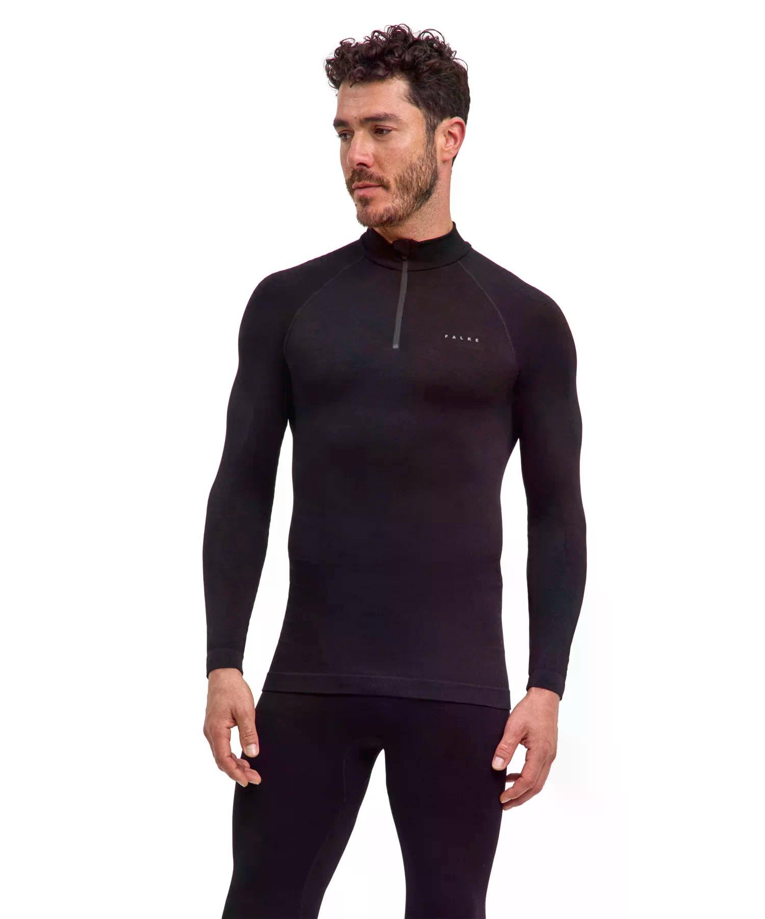 Falke Herren Maximum Warm High Zip Neck Funktionsshirt Langarm schnelltrocknendes atmungsaktives Funktionsmaterial kalte bis sehr kalte Temperaturen Funktionsunterwäsche 1 Stück
