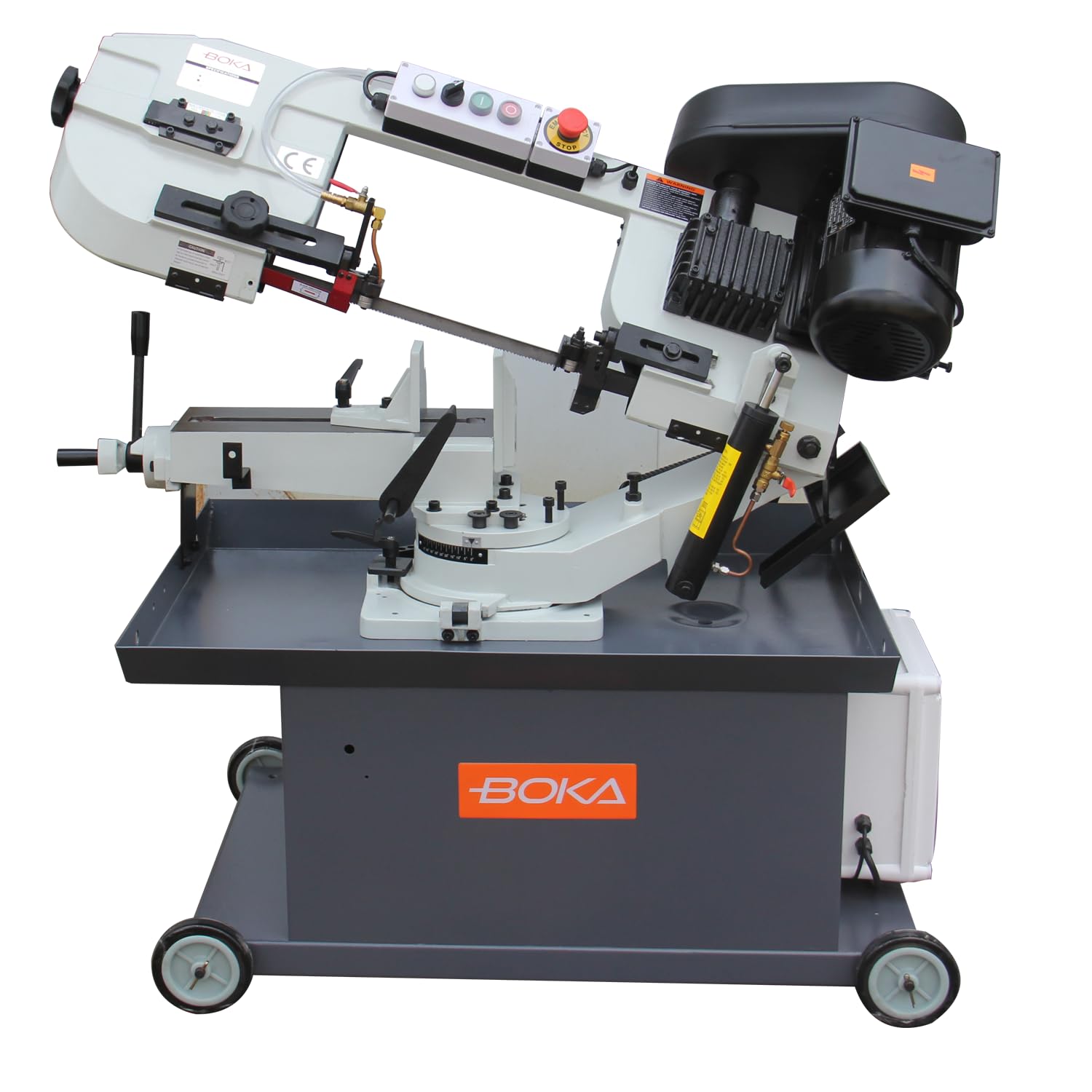 BOKA Metallbandsäge, 178×210 mm Schnitt, 45°–90° schwenkbarer Sägebügel, 1,5 HP 230 V, für flexibles Schneiden von Metall und Rohren, BS-712R