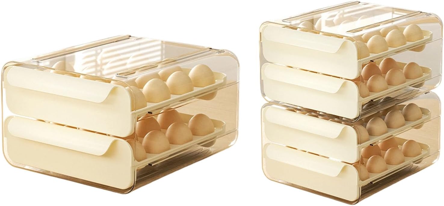 Eggs Storage Unit Saves Space in Fridge Clear and Sturdy PET PP Nonslip Bottom Designs Eggs Holder