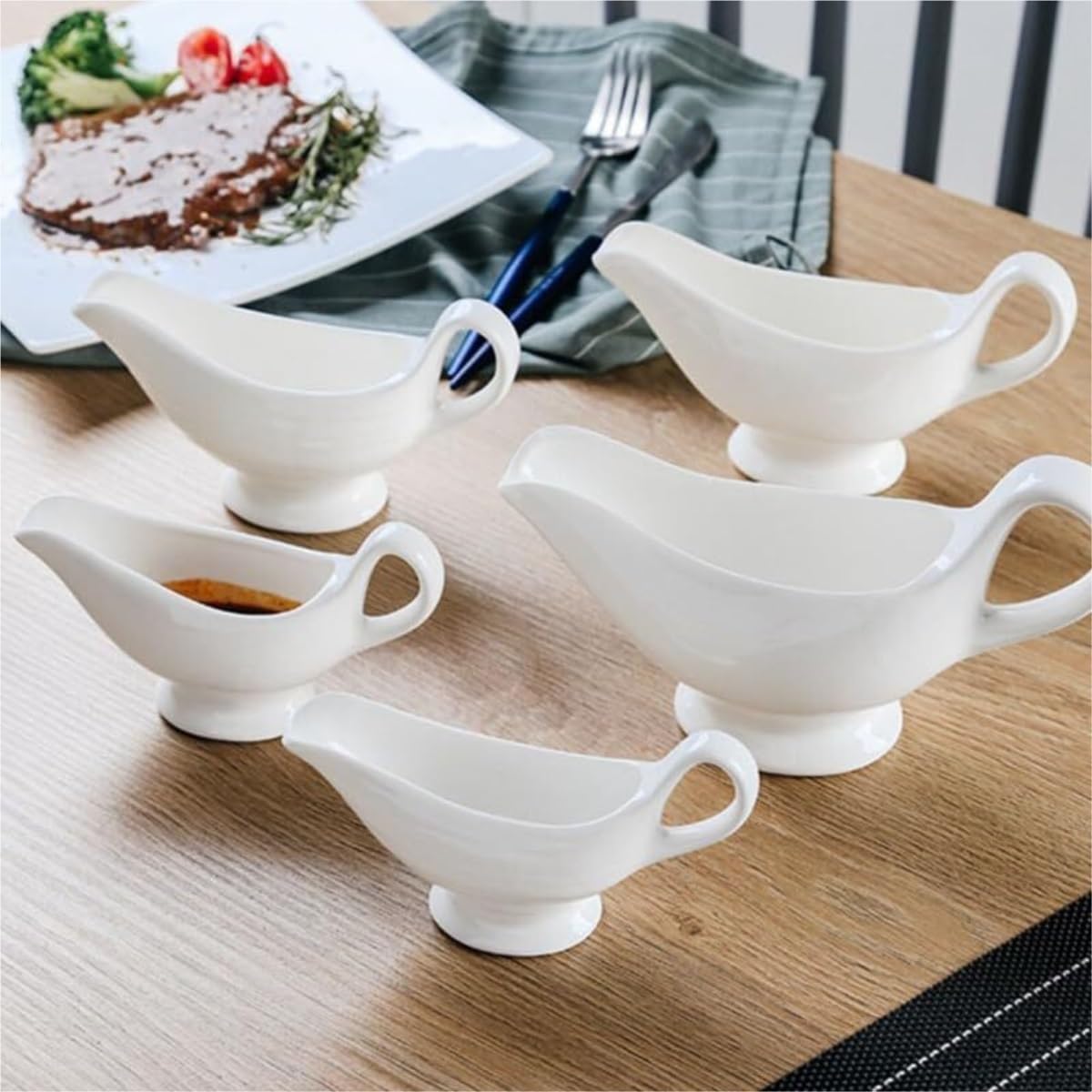 Sauciere Bankett Keramik Sauciere Sahnekännchen Mit Griff Saucenspender Gewürzschale Serviergeschirr
