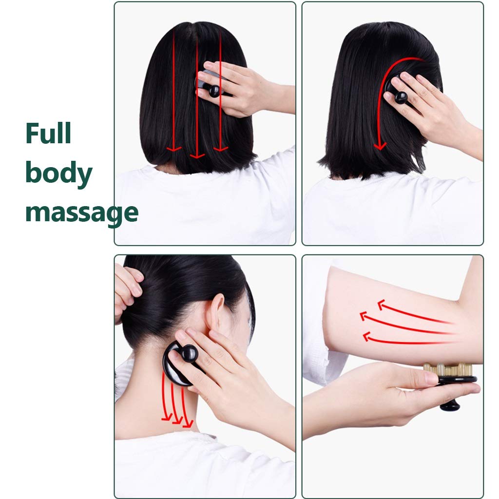 YXCKG Massage Gua Sha Triggerpunktbehandlung Hauptphysiotherapie-Werkzeuge für Körper Kopfmassage zur Linderung von Kopfschmerzen Kratzwerkzeug aus Naturhorn