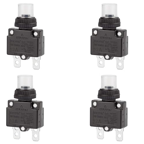 DIYhz Interruptores de circuito de 12 amperios, protector térmico de interruptor de sobrecarga serie 88 Restablecimiento manual del botón con