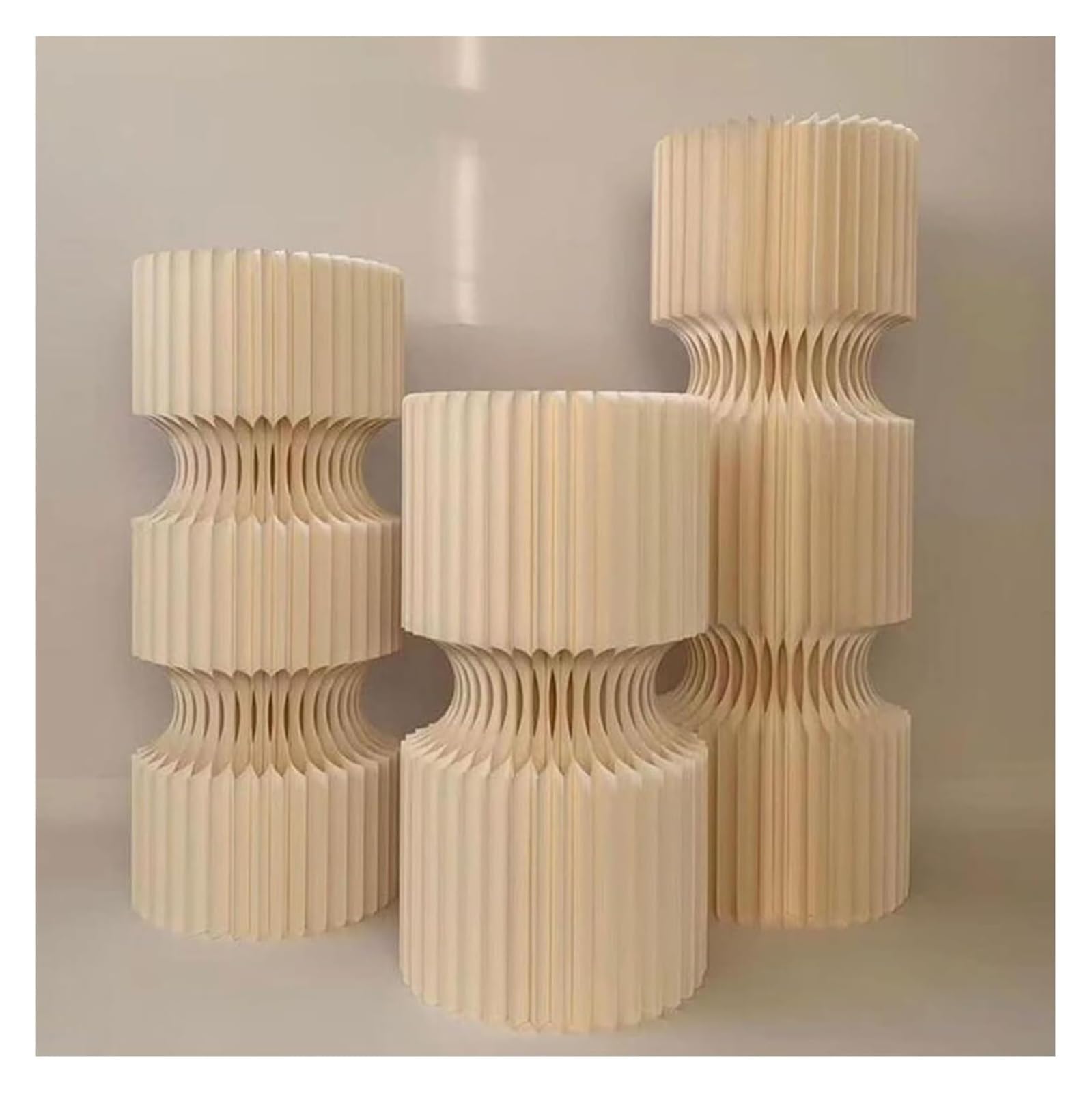 CXGfdghD plinth， Cylinder Stands 3PCS Foldable Cardboard Columns Pedestal Stand, Tables