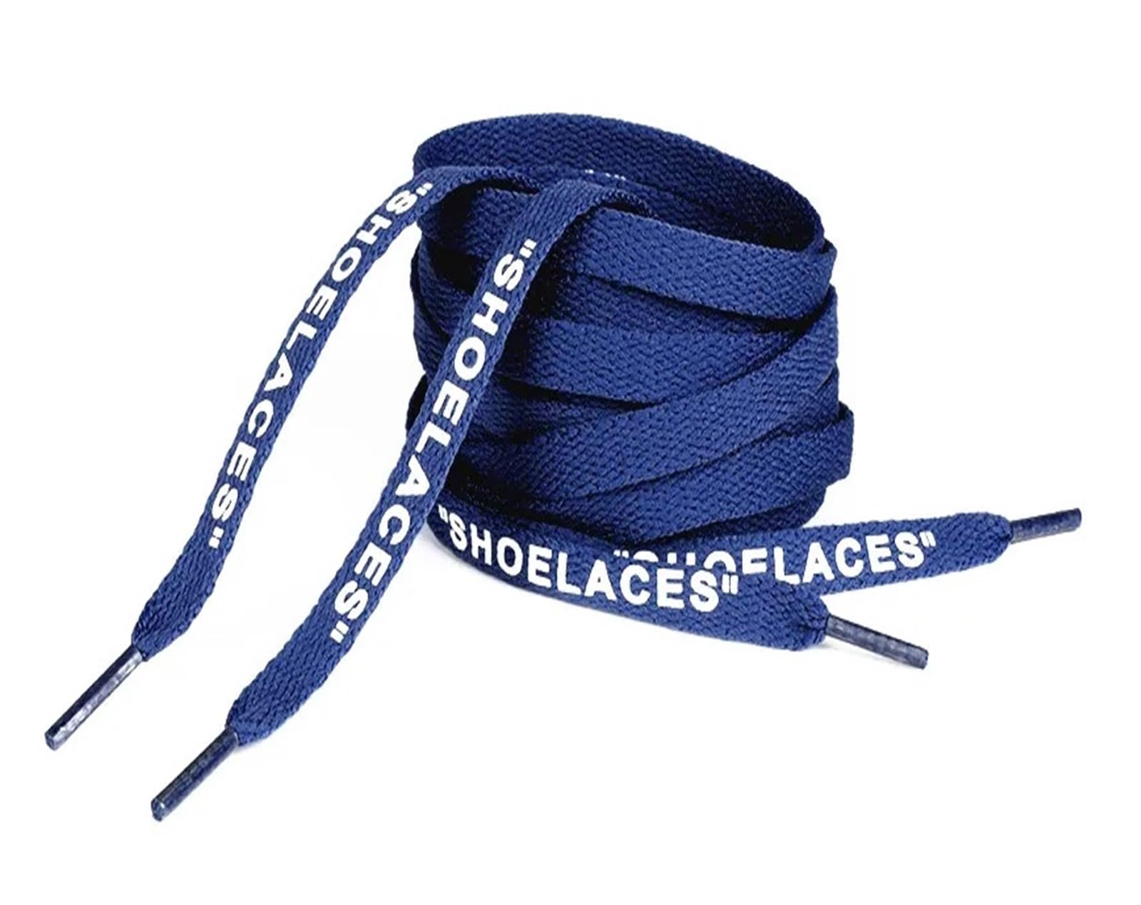 Cordones, Cordones de Zapatos Estampados Naranja Verde Púrpura Blanco for los Diez Blancos Planos(Navy-White Print,120cm)