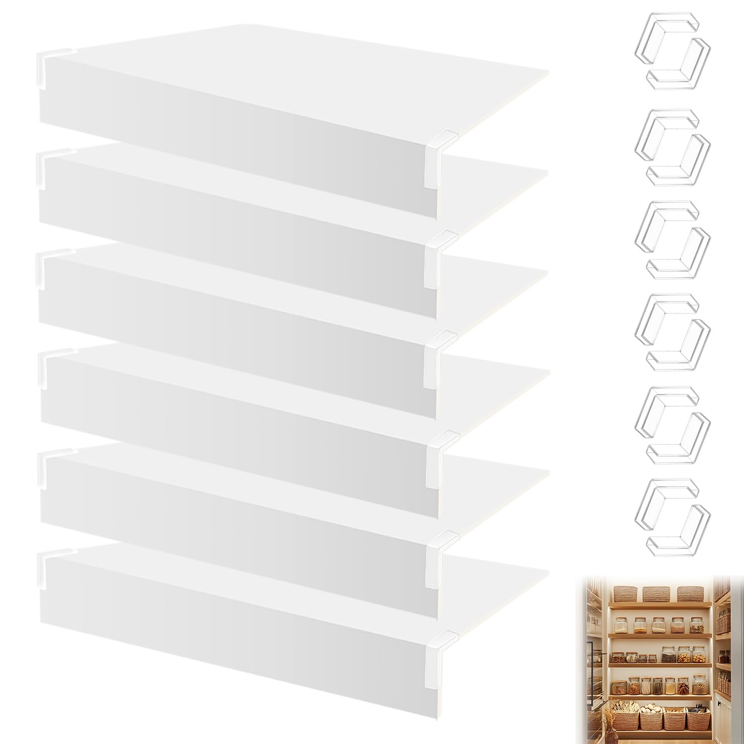Zorblaze 6 Pcs Wire Shelf Covers,16x16x1.6in PVC Wire Rack Covers(Not Wood)-0.31" Thick,Moisture-Resistant & Easy-to-Clean Organizer Liners for Office