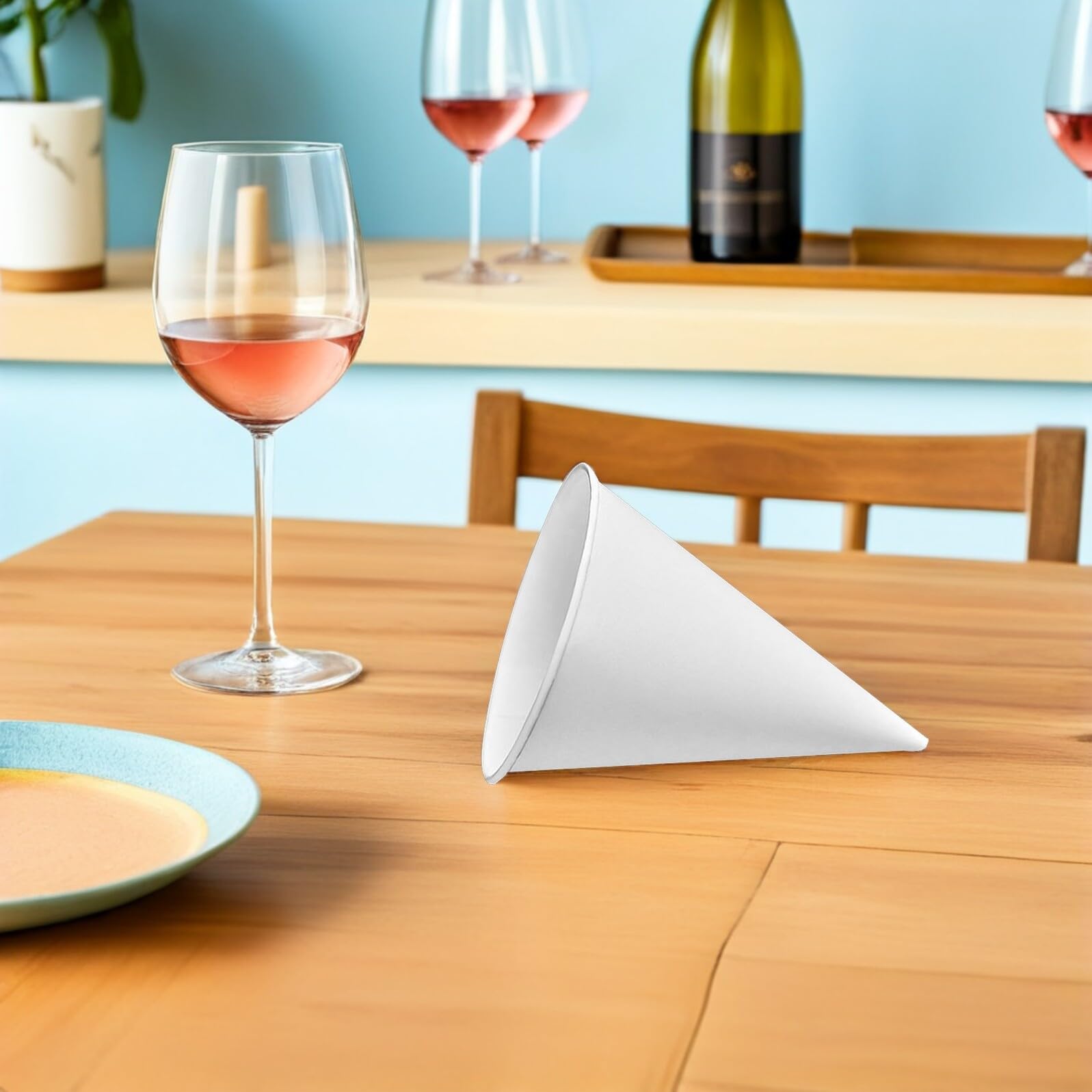 200 Pezzi bicchiere di carta a cono rosa riutilizzabile portatile portabevande bicchieri di carta tazza a forma di cono coppa a cono bicchiere per bere bianca