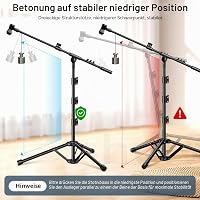 Stativ de microfon ZOMON cu trepied și braț telescopic, reglabil pe înălțime, robust, pentru voce și podcast, compatibil cu Blue Yeti, Shure SM58, SM48, Samson Q2U 8