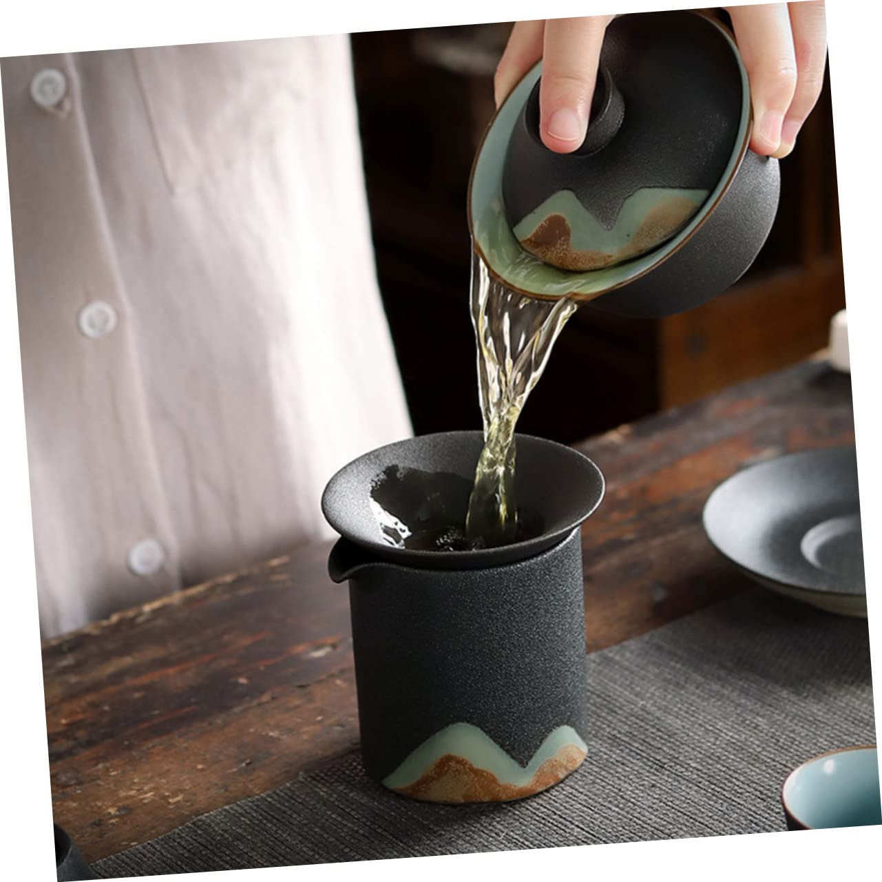 Gatuida 3piezas Infusor De De Cerámica Decorativo Filtro Natural Para Infusiones y Accesorio De Artesanal Para Casa