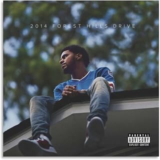 J Poster Cole 2014 Forest Hills Drive Music Album Cover Poster for Room Aesthetic Canvas Wall Art Posters 12x12inch(30x30cm)