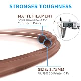 GEEETECH Matowe Filament PLA do drukarek 3D, 1,75 mm, cewka 1 kg, matowa brązowa