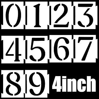 20pcs 4 Inch Plastic Number Stencils (0-9) for House Numbers, Reusable Curb Stencil Kit
