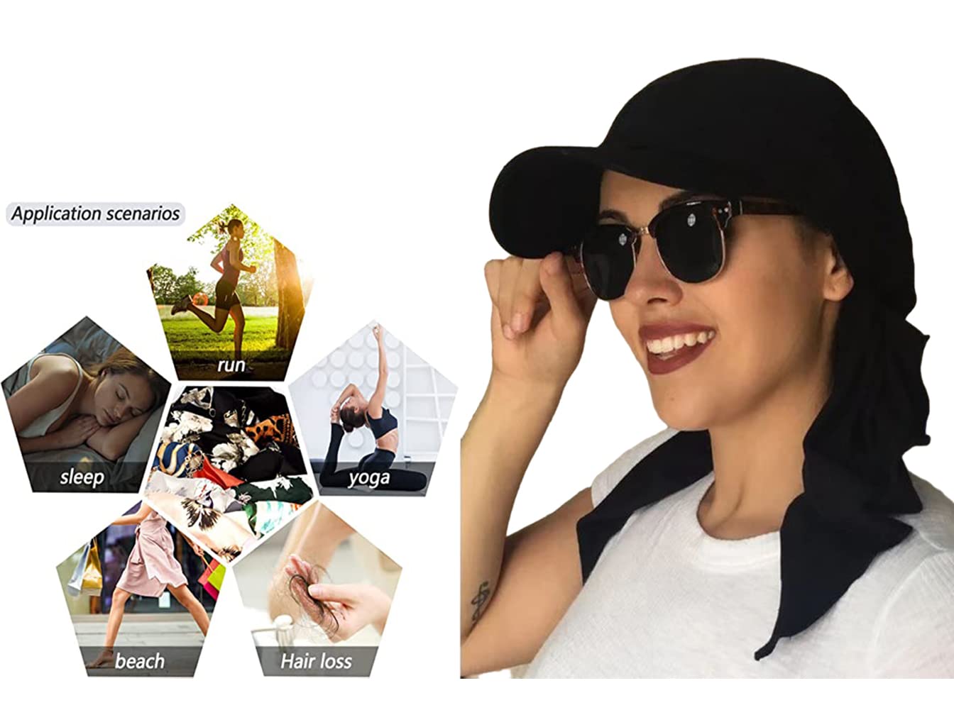 Turban Avec Visière Pour Chimio - 100% Polyester Léger, Taille Unique, Protection Solaire & Style Élégant