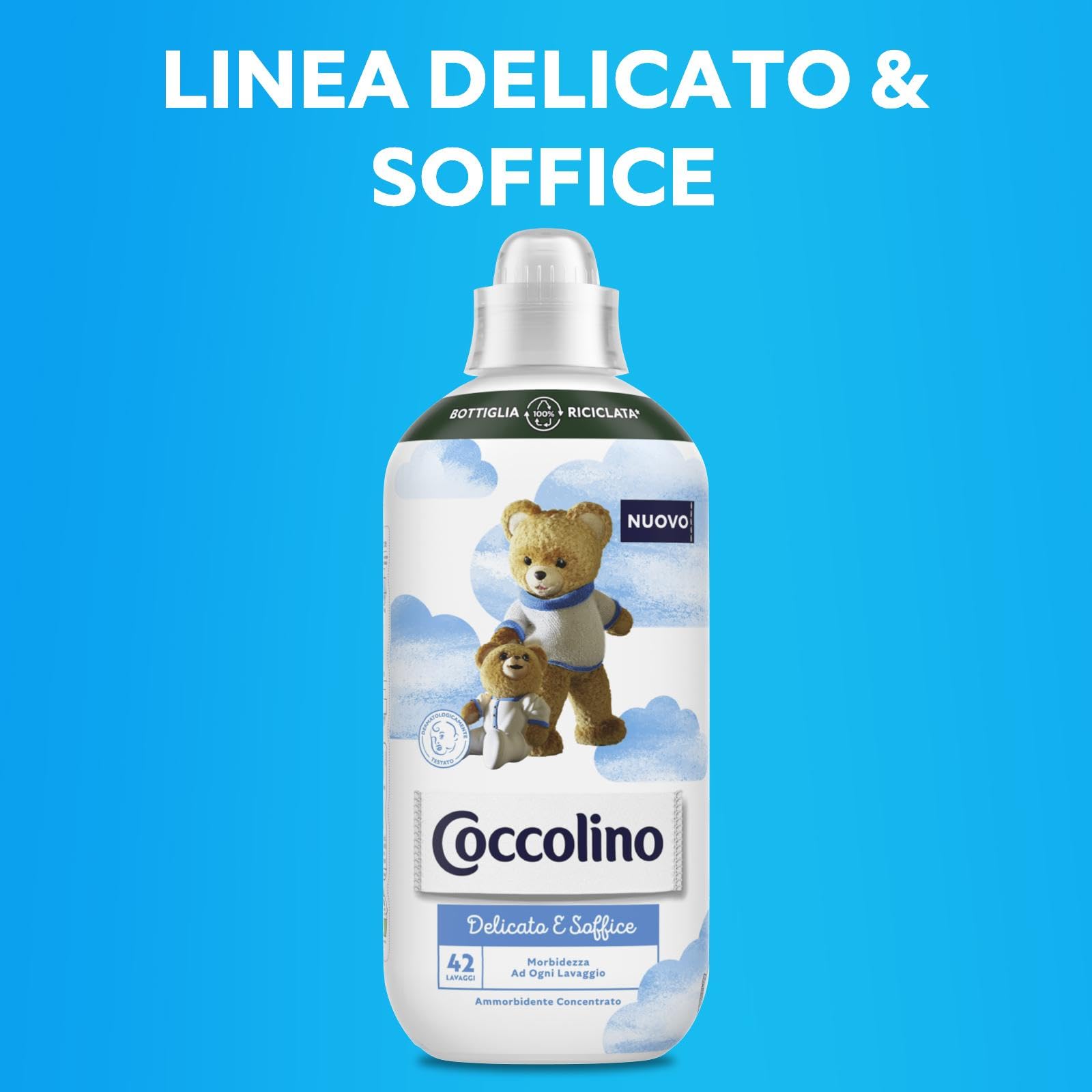 Coccolino Ammorbidente Concentrato Delicato e Soffice, Ipoallergenico e Dermatologicamente Testato, Formato Fino a 336 Lavaggi, 8 Pezzi da 980 ml