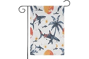 Honeybaby Shark Tropical Flag: Yard Decor A Splash of Ocean Charm