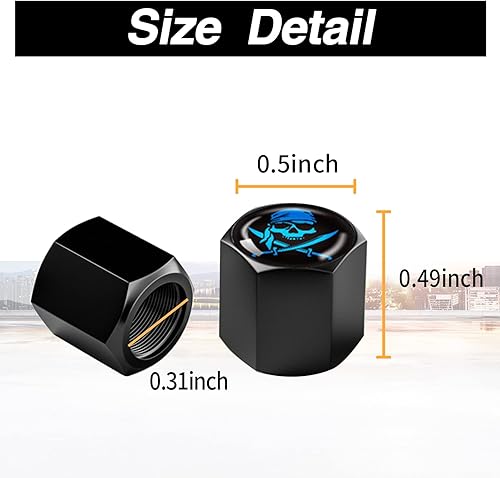 Vista 47 de Ajxn Paquete de 4 tapones de válvula de neumático de rueda de automóvil, tapas herméticas a prueba de polvo, tapones universales para válvulas