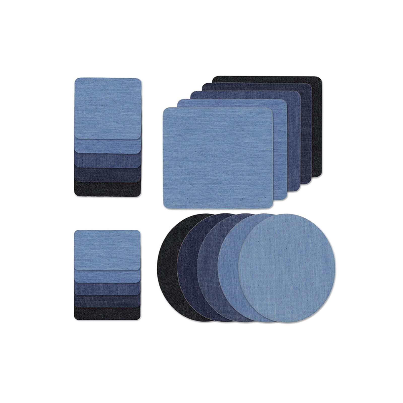 Verazquy 20Pcs Denim Patches for Jeans Repair - for Clothing, Strong Adhesive Denim Fabric Patches, Kit for Mending Holes.