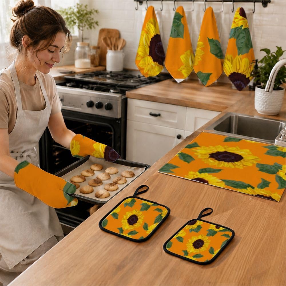 9PCS Girasole Luminoso 3 Cucina Decor e Accessori Set