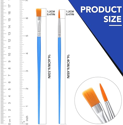 Miniatura 4 de AROIC Juego de pinceles de pintura acrílica, 200 piezas de cepillos de pelo de nailon para todo uso al óleo, acuarela, pintura, artista, kits