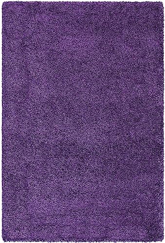 Image of Solid Fluffy Rugs and Carpet for Hall and Drawing Room 5x5 Square Purple Color