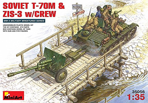 Kit Soviétique T-70 M et ZiS-3 pour diorama historique de salon avec figurines d'équipage 1:35